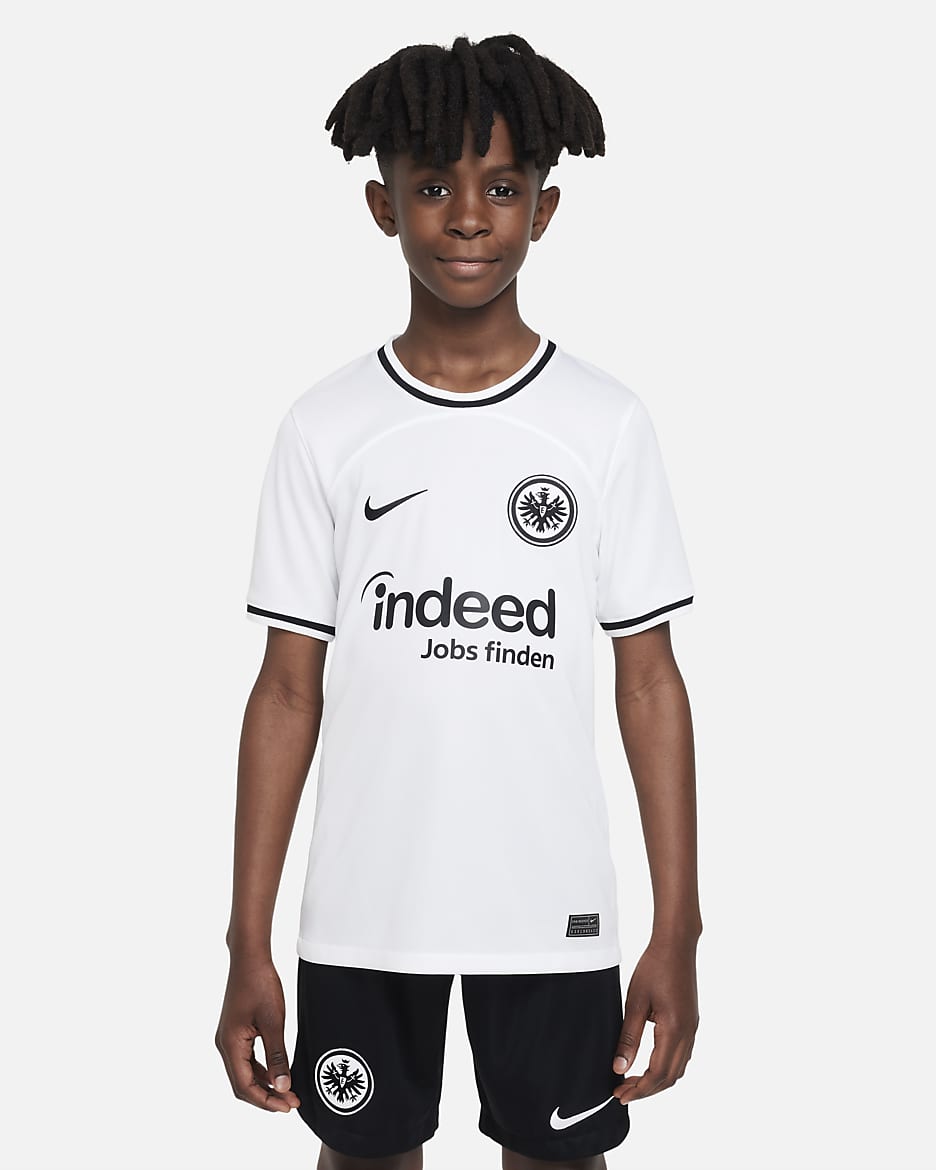 Eintracht Frankfurt 2022 23 Stadium Home Older Kids Nike Dri FIT Football Shirt